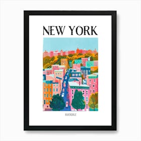 Riverdale New York Colourful Silkscreen Illustration 3 Poster Art Print