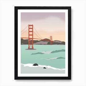 Waves under the Golden Gate Bridge, San Francisco, California Art Print