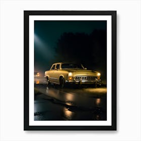 Old Car At Night 2 Art Print