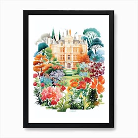 Hidcote Manor Gardens Uk Modern Illustration 4 Art Print
