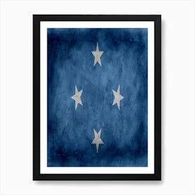 Micronesia Federated States Flag Texture Art Print
