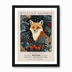 William Morris Prints Fox Snow Christmas Gift Winter Vintage Art Print