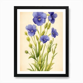 Blue Flowers 1 Art Print