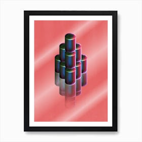 Cylinder Pile Pink Art Print