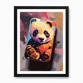 Panda Phone Case Oil Painting 3 Art Print