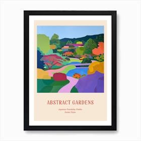 Colourful Gardens Japanese Friendship Garden Usa 4 Red Poster Art Print