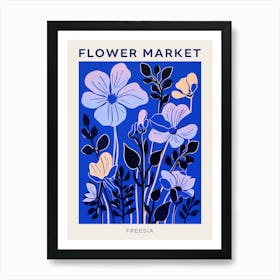 Blue Flower Market Poster Freesia 1 Art Print