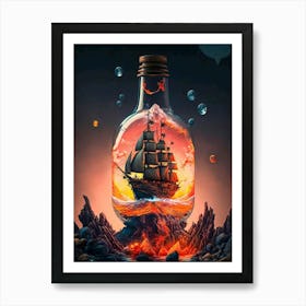 Ship In A Bottle Art Print