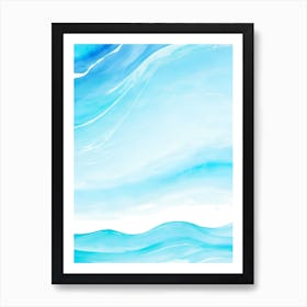 Blue Ocean Wave Watercolor Vertical Composition 146 Art Print