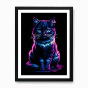 Psychedelic Cat Art Print