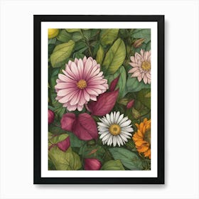 Dahlias Art Print