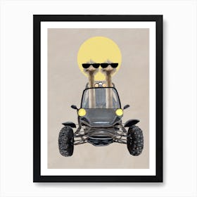 Ostriches In Dunebuggy Art Print