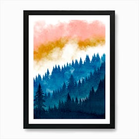 Watercolor Of A Forest Art Print