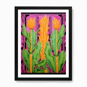 Mexican Style Cactus Illustration Nopal Cactus 2 Art Print