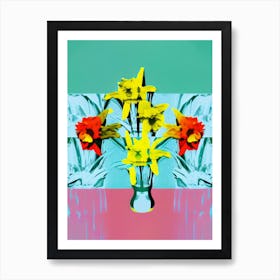Daffodils Pop Art Andy Warhol Style Art Print