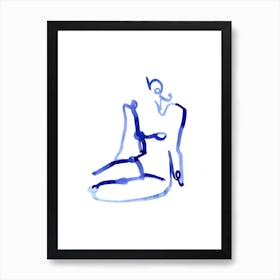 Blue Woman 10 Art Print