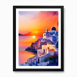 December Day, Santorini, Greece - 18 x 24 Canvas Photo Print