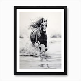 A Horse Oil Painting In Ao Nang Beach, Thailand, Portrait 4 Art Print