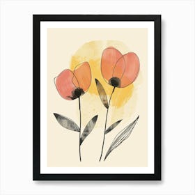 Maastricht Flower Market Boho Minimalist Style Art Print