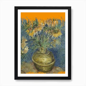 Orange Splash Collage Van Gogh Art Print