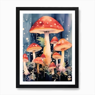 Mushrooms Painting (2) 2 Art Print by 1xMerch - Fy