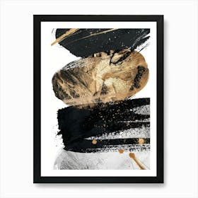 Abstract Black And Gold Painting 64 Art Print