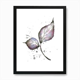 Balanced Pair - Minimalistic Watercolor Leafs Art Print