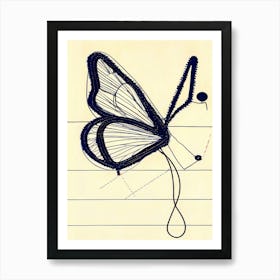 Stitched, Detailed Butterfly Art Print