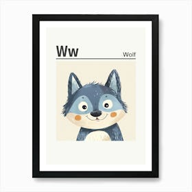 Animals Alphabet Wolf 4 Art Print