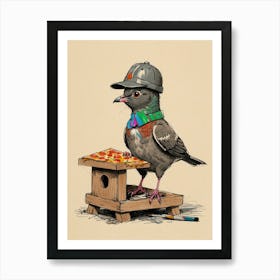 Pizza Bird Canvas Print Art Print