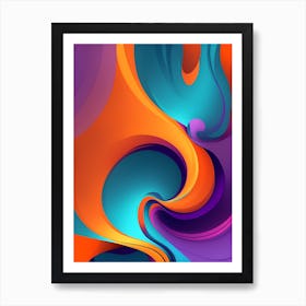 Abstract Colorful Waves Vertical Composition 71 Art Print