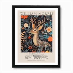 William Morris Prints Deer Portrait Christmas Gift Winter Vintage Art Print