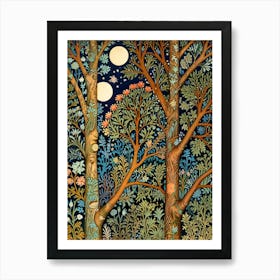 William Morris Moonlight In The Forest 8 Art Print