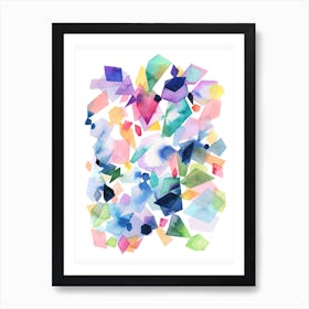 Crystals And Gems Colourful Art Print