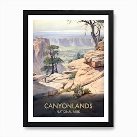 Canyonlands National Park Watercolour Vintage Travel Poster 2 Art Print