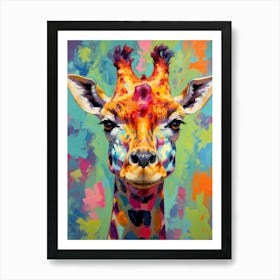 Vivid Giraffe Art Print