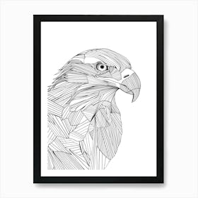 Eagle animal lines art Art Print