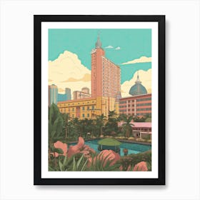 Kuala Lumpur Malaysia Travel Illustration 1 Art Print