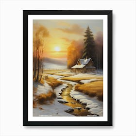 239.Golden sunset, USA. Art Print Art Print