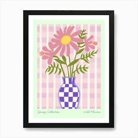 Spring Collection Wild Flowers Lilac Tones In Vase 2 Art Print