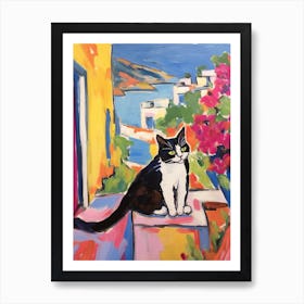 Painting Of A Cat In Bodrum Turkey 1 Art Print