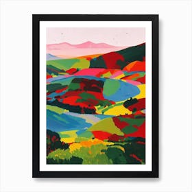 Tongariro National Park New Zealand Abstract Colourful Art Print