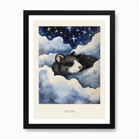 Baby Skunk 1 Sleeping In The Clouds Nursery Poster Art Print