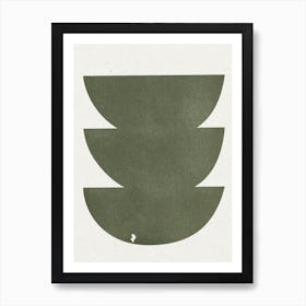 Retro Green Paper Composition Art Print