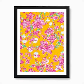 Tiger Lily Floral Print Retro Pattern 1 Flower Art Print