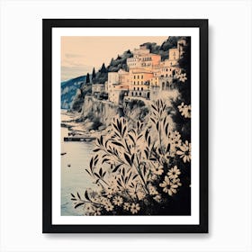Amalfi Coast, Flower Collage 3 Art Print