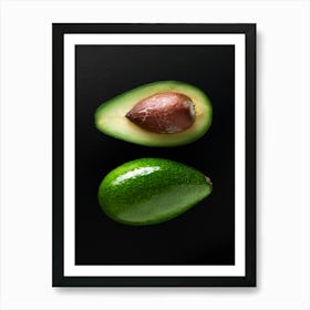 Avocado — Food kitchen poster/blackboard, photo art Art Print