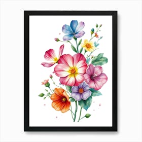 Watercolor Flowers 4 Art Print