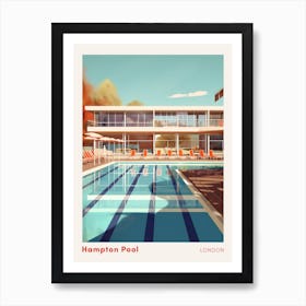 Hampton Pool London Swimming Poster Art Print