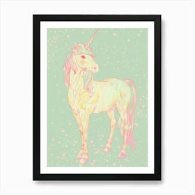 Rainbow Pastel Unicorn Storybook Style 2 Art Print